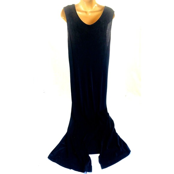 R & M Richards Maxi Dress Black Long Shift Tank 14 P Womens Whimsigoth Wedding - Picture 1 of 12